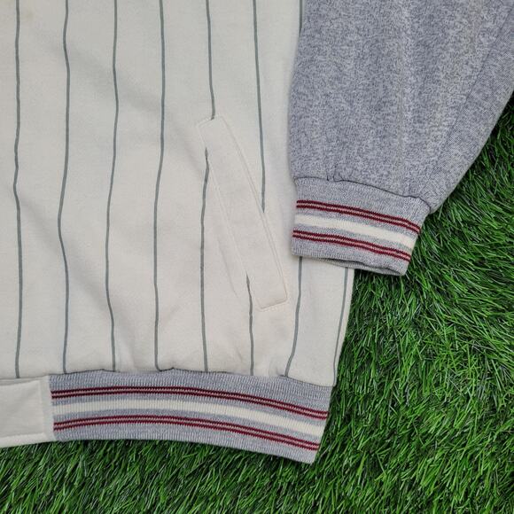Spalding Zip Sweatshirt M/L 23x26 Cropped Two-Tone Striped - Picture 12 of 15